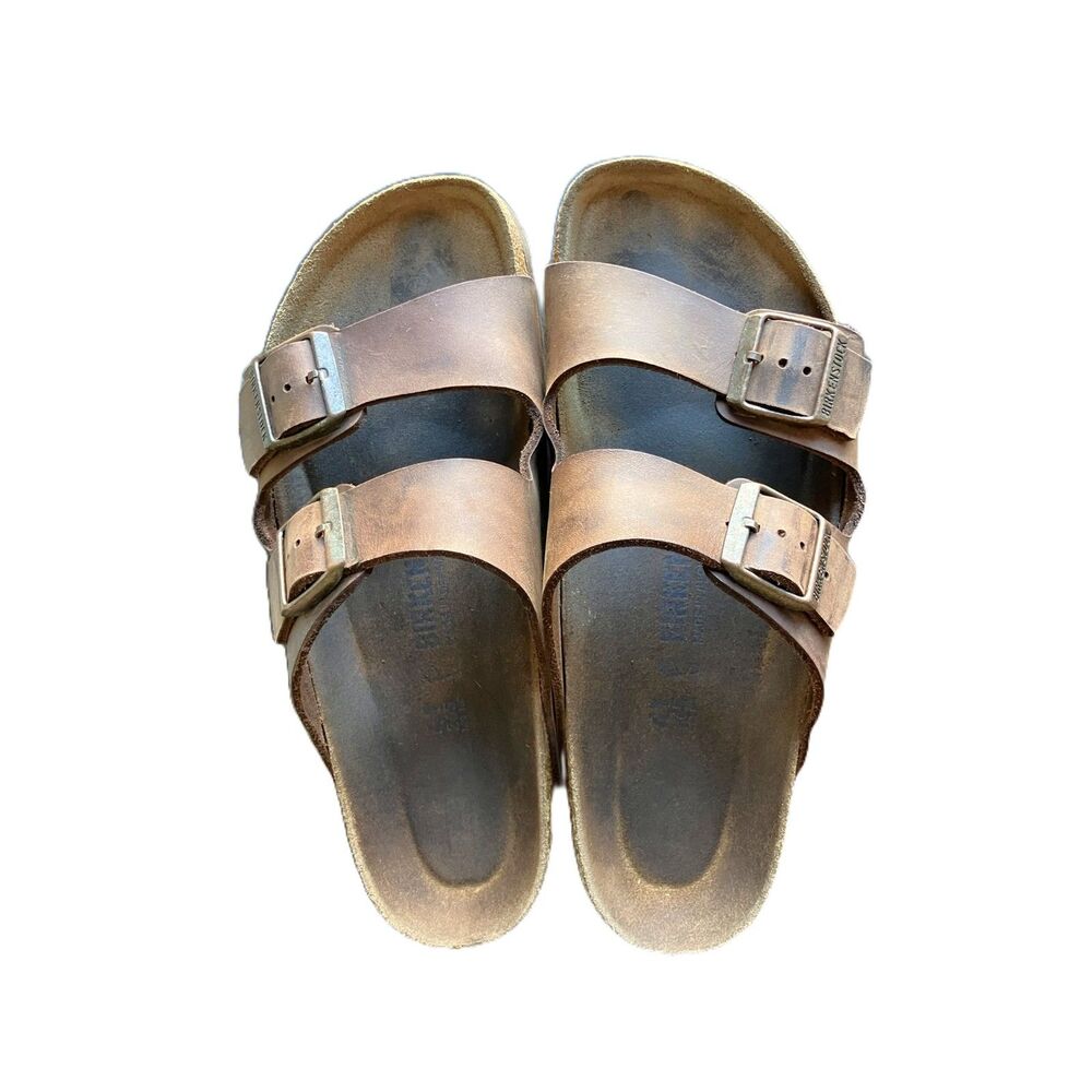 Birkenstock Arizona Brown Oiled Leather Sandals Size 41 / 265 Made in Germany